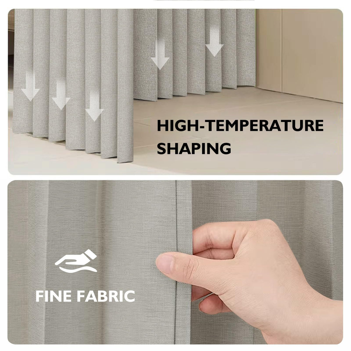 100% Blackout Fabric Folding Door Curtain with Magnetic Closure T7480