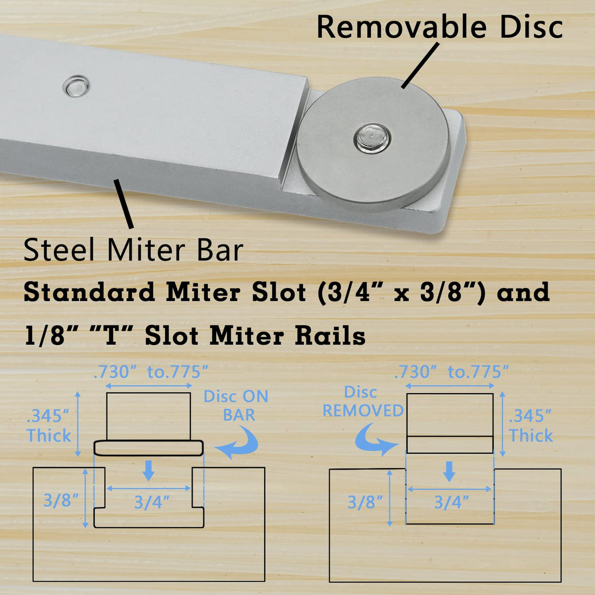 Miter Gauge with 27 Angle Stops F5034