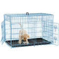 Folding Metal Dog Crate with Plastic Tray & Divider C749