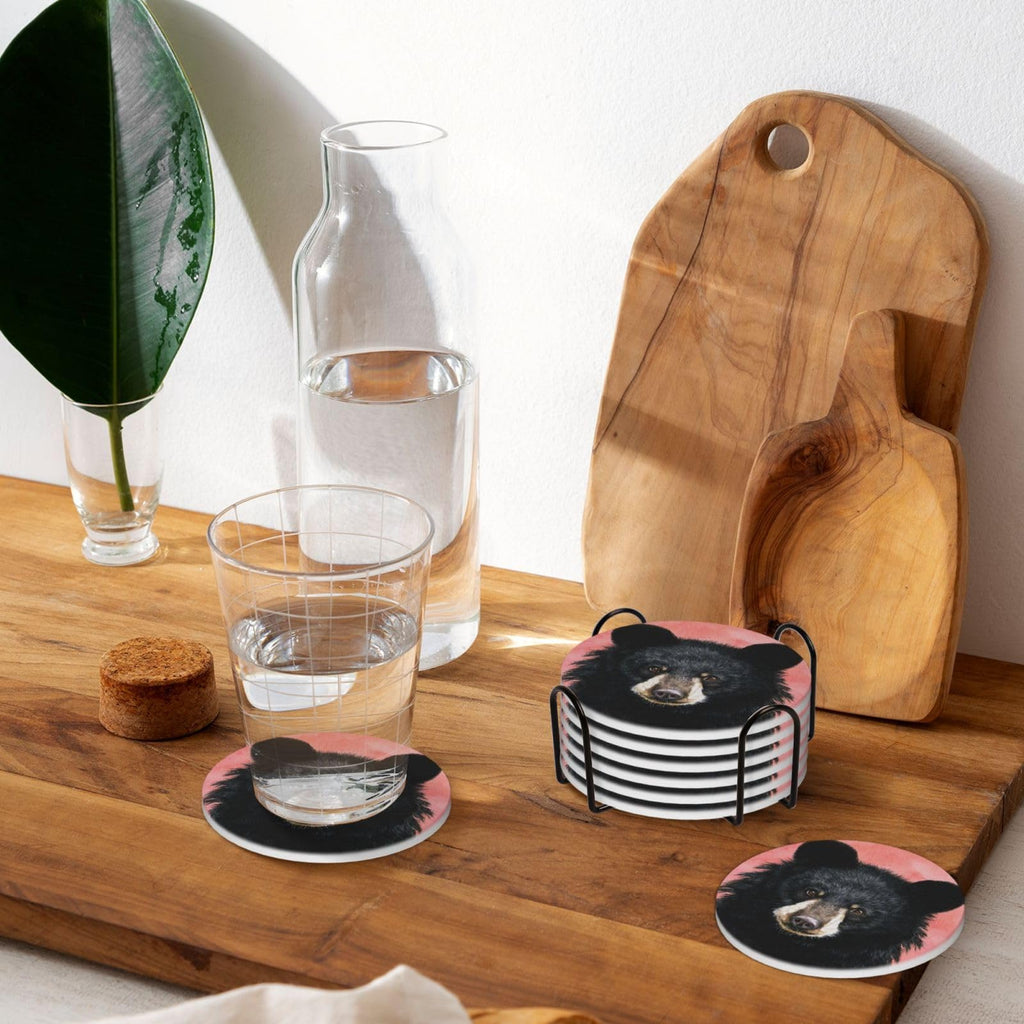 Ceramic Coasters with Holder Set of 6 V29178