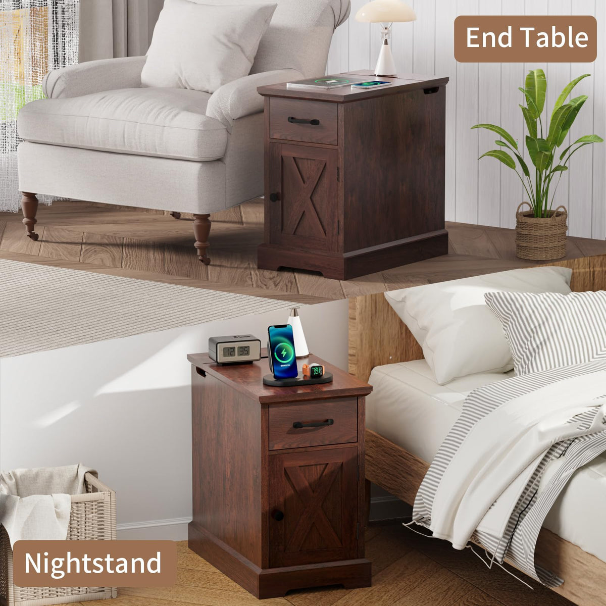 23.6'' Narrow End Table with Charging Station L959464