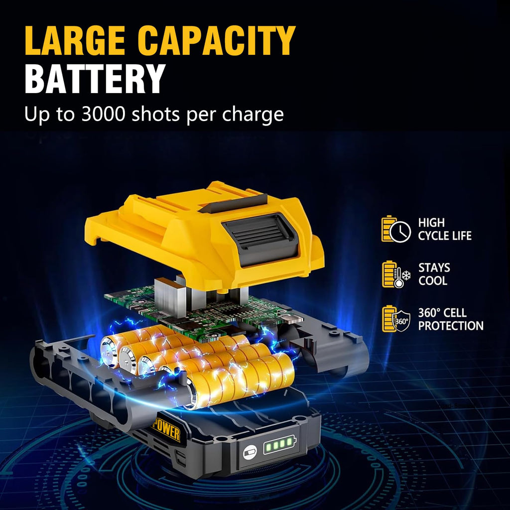 3/8'' Crown 18 Gauge 2 in 1 Cordless Brad Nailer/Electric Stapler with Battery & Charger N487