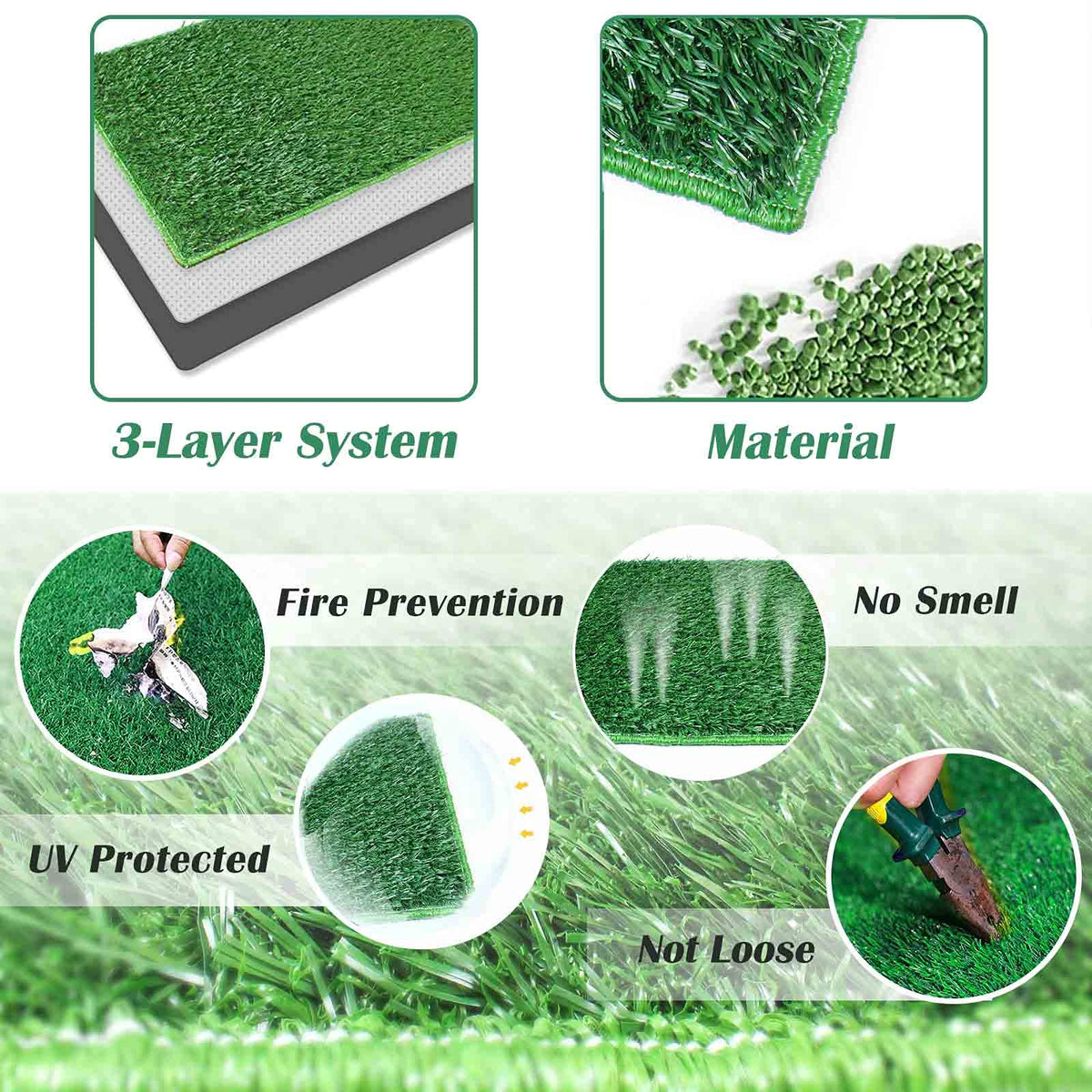 Large Dog Grass Pad with Tray and 2 Artificial Pee Grasses L360437