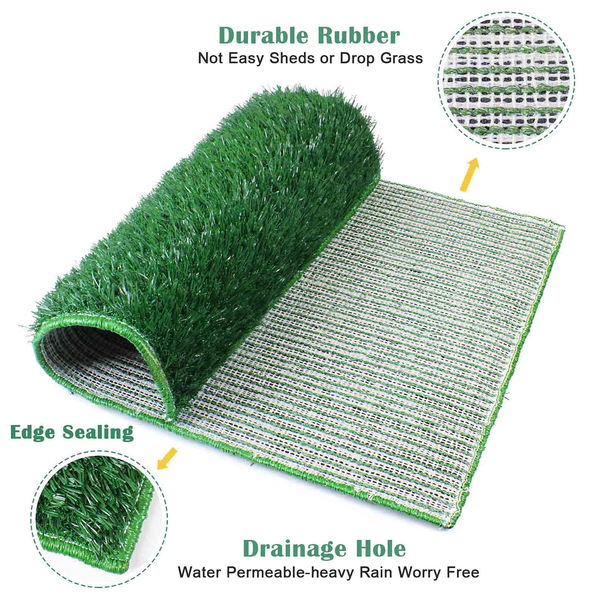 Large Dog Grass Pad with Tray and 2 Artificial Pee Grasses L360437