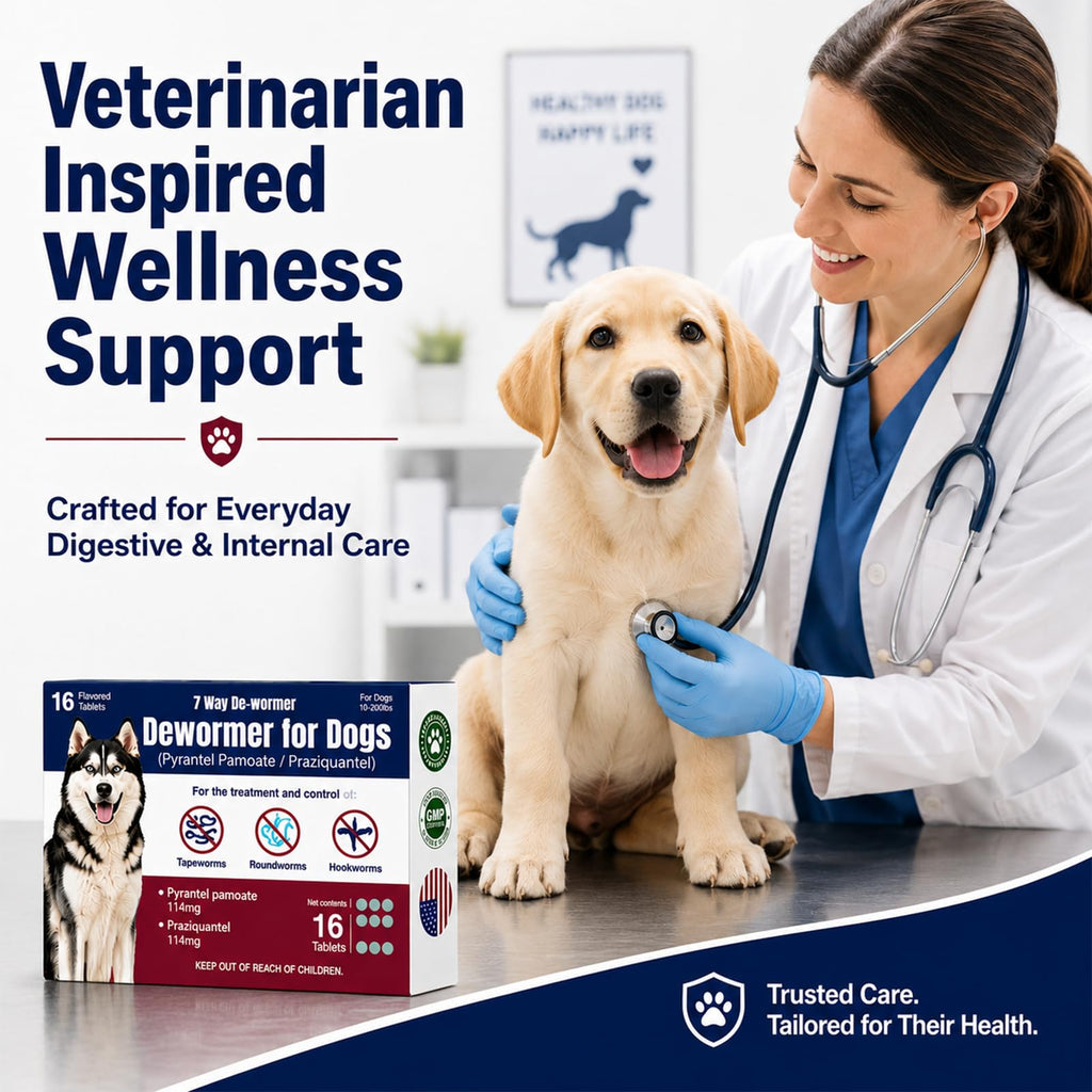 Dewormer for Dogs with Praziquantel & Pyrantel Pamoate, 16 Tablets V65701