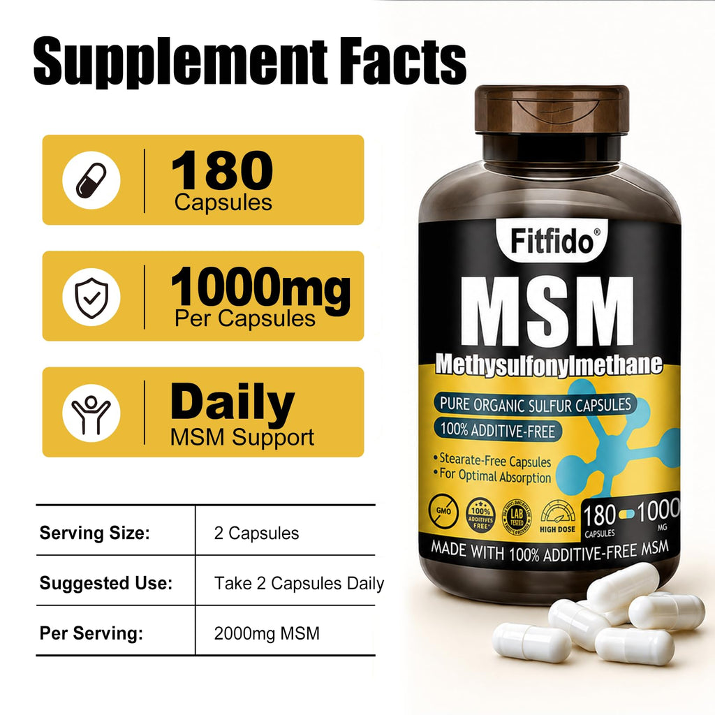 MSM Capsules 1000mg 180 Count I656617