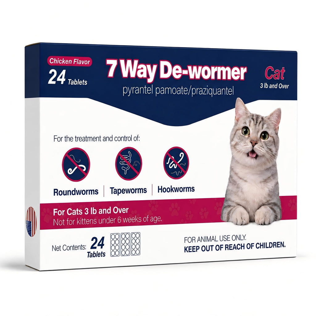Chicken Flavored 7 Way De-Wormer Tablets for Cats Q520804