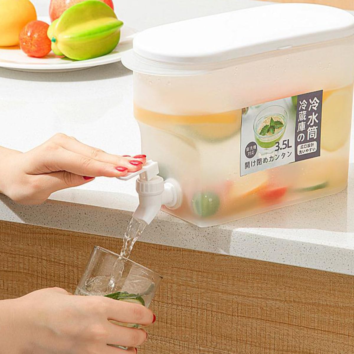 Cold Water Jug with Faucet 3.5l White O698462