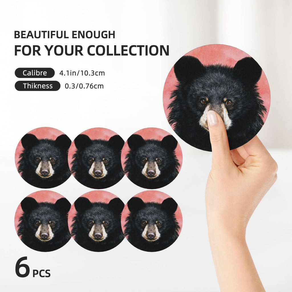 Ceramic Coasters with Holder Set of 6 V29178