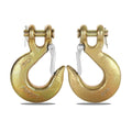 2 Pack 3/8" Heavy Duty Clevis Slip Hook with Safety Latch Q172869