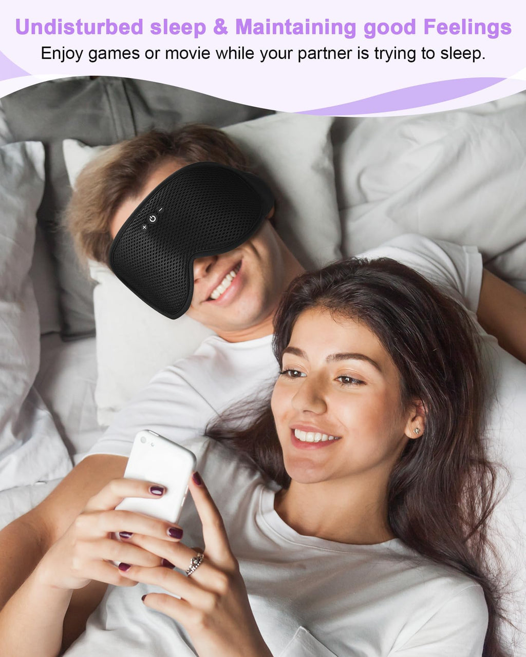 3D Contoured Sleep Mask with Bluetooth Headphones Y909807