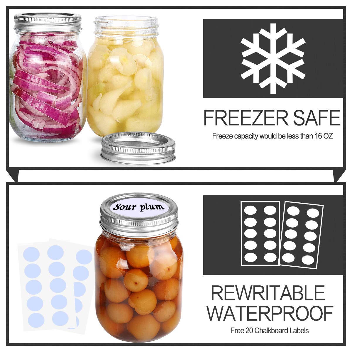16oz Regular Mouth Mason Jars 18 Pack T468587