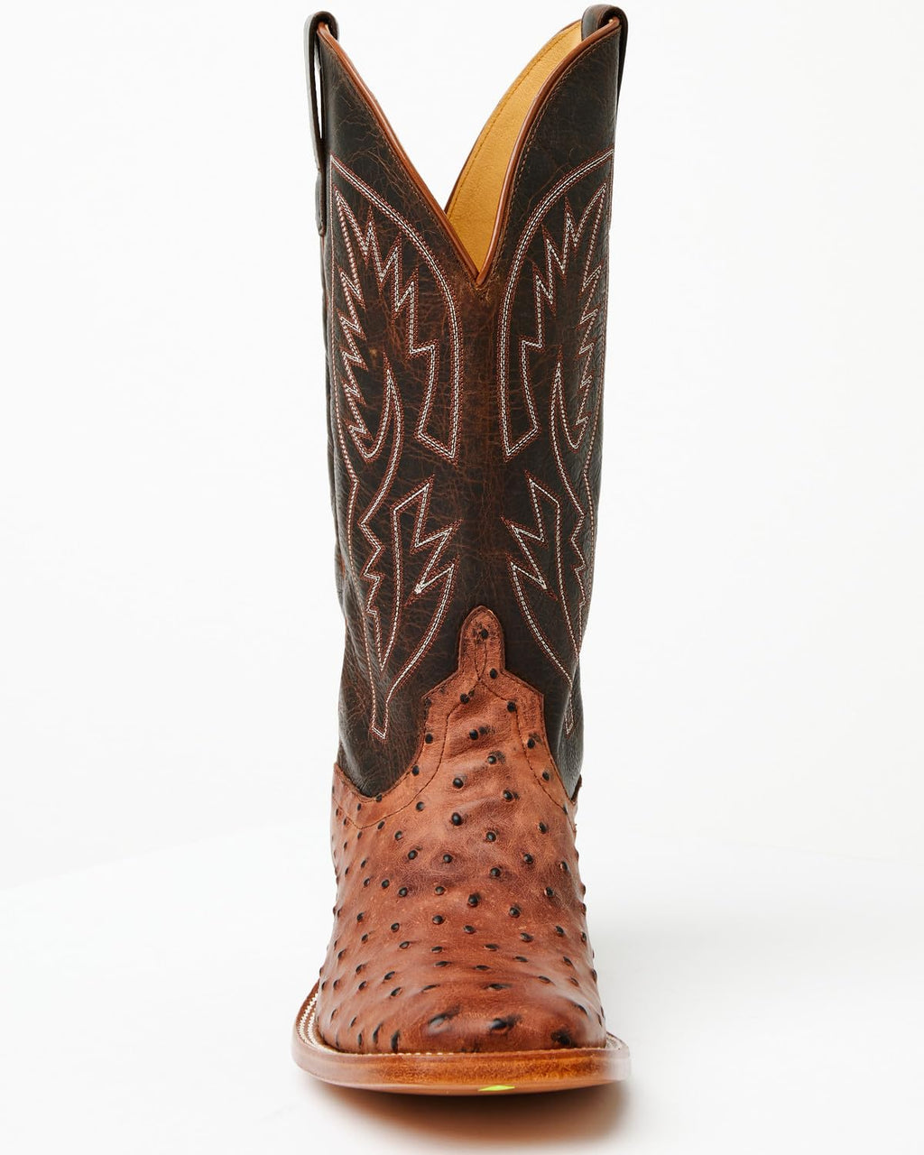 Cognac Ostrich Print Tall Western Boots F9693