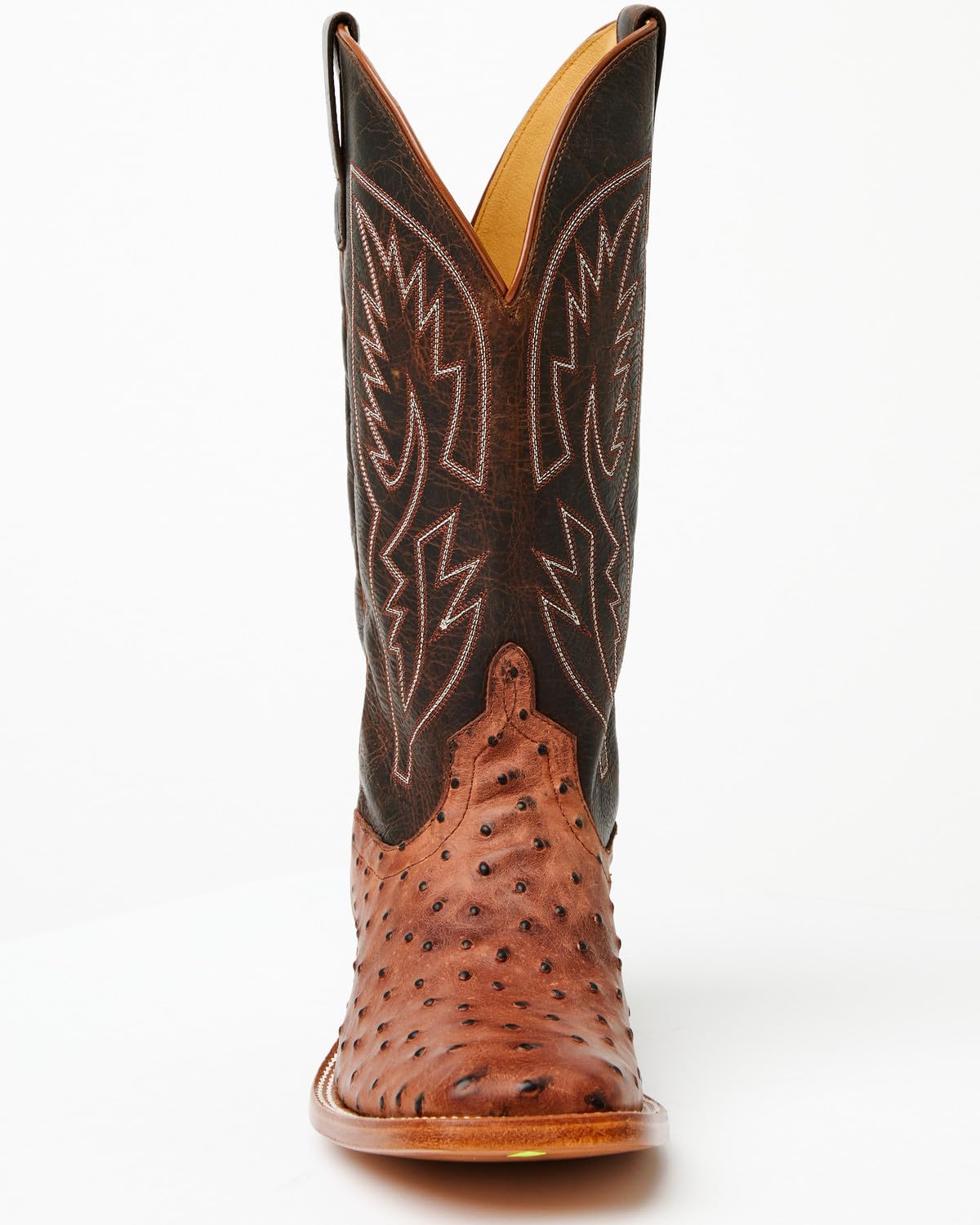 Cognac Ostrich Print Tall Western Boots F9693