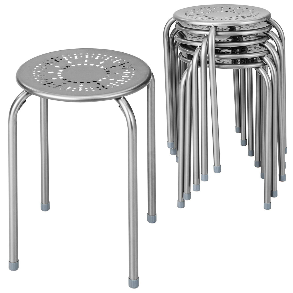 Grey 6 Pack Stackable Metal Stools X902522