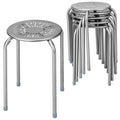 Grey 6 Pack Stackable Metal Stools X902522
