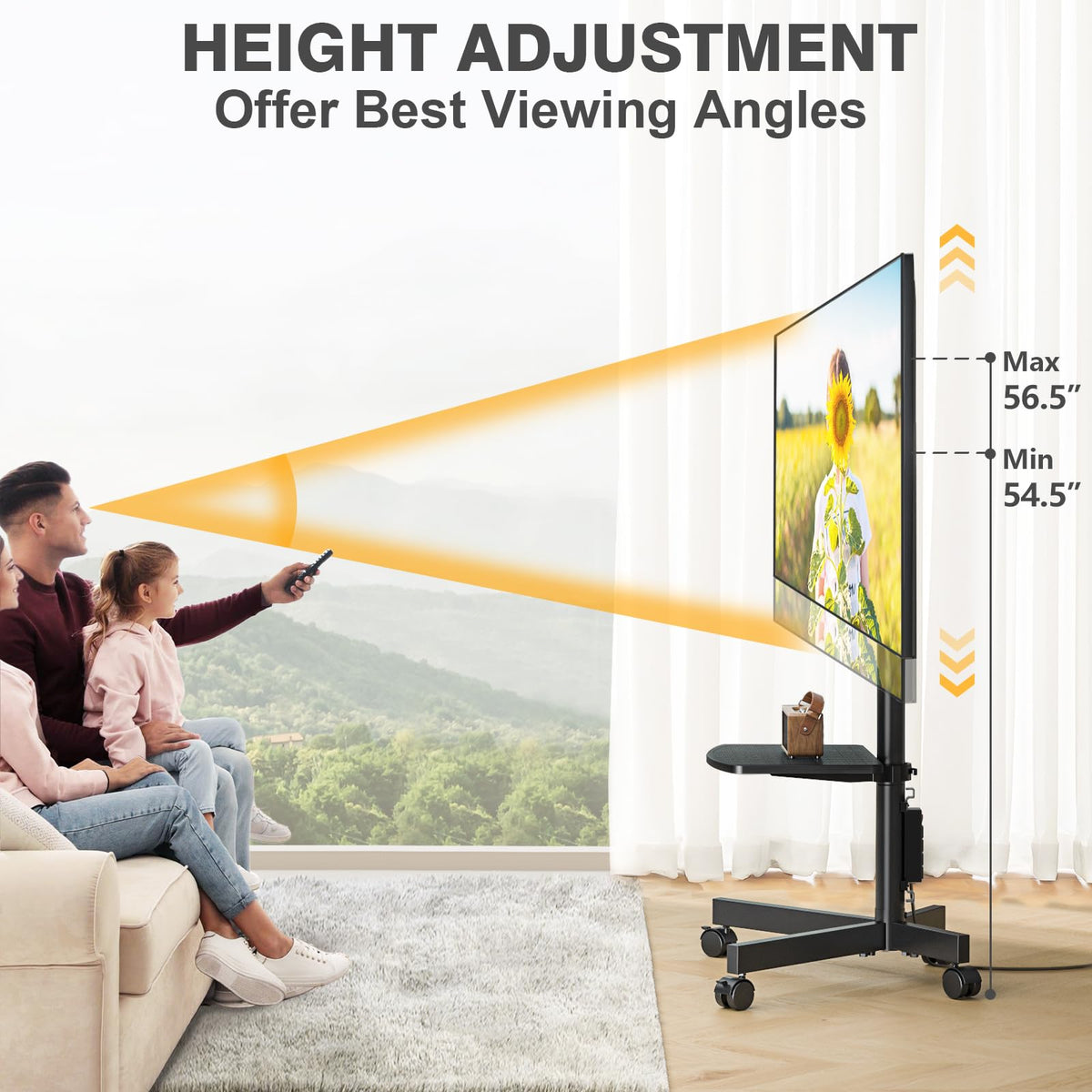 Mobile TV Stand with Power Outlet for 23-65 Inch TVs W617090