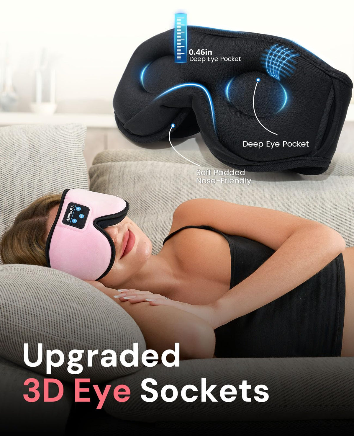 Bluetooth Sleep Mask with Wireless Headphones S113621