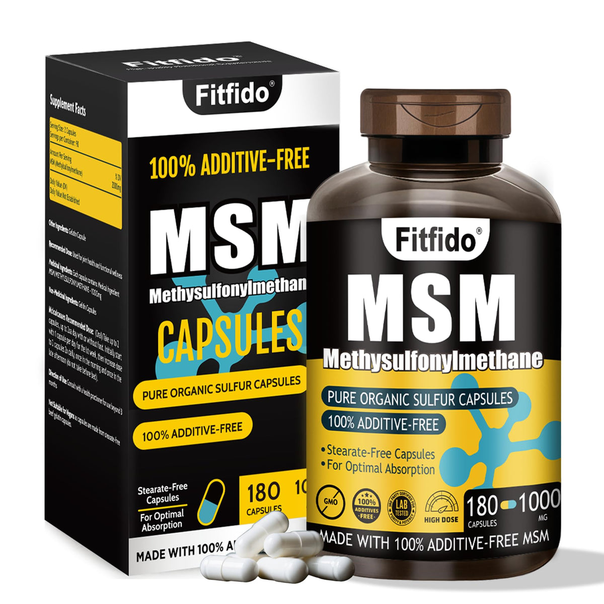 MSM Capsules 1000mg 180 Count I656617