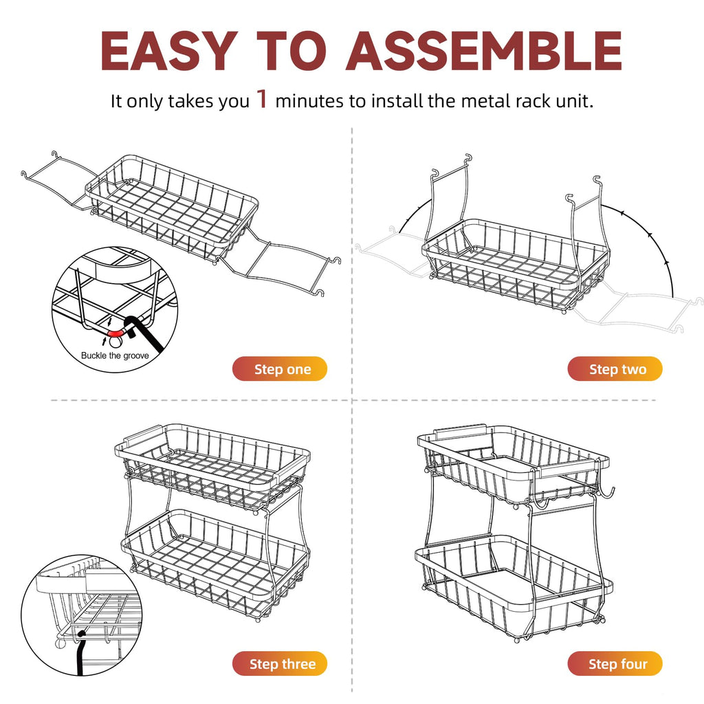 3-Tier Detachable Metal Fruit Basket D540