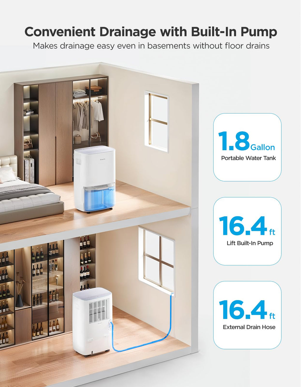 137 Pints Dehumidifier with Pump O14915