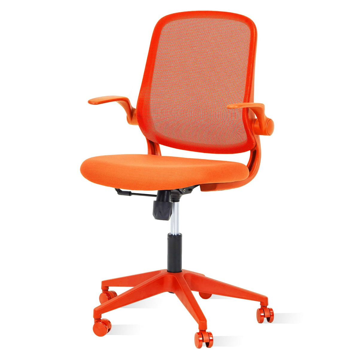 Orange Ergonomic Mesh Office Chair with Flip-Up Arms U777