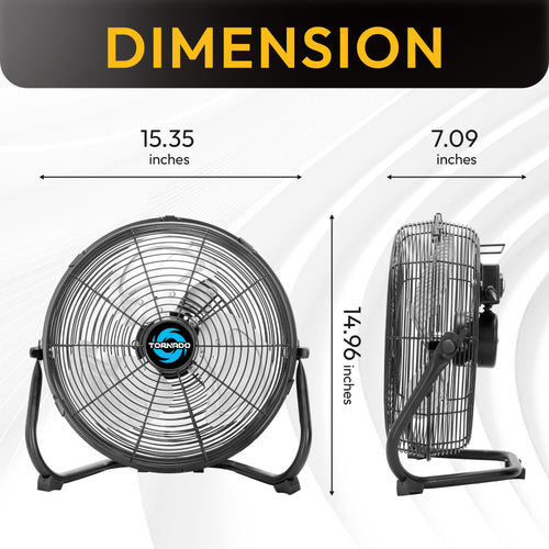 12 Inch 3-Speed High Velocity Metal Floor Fan Z19835