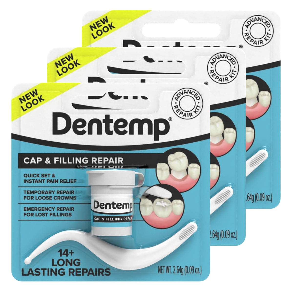 Maximum Strength Loose Cap and Lost Filling Repair Dental Kit Pack of 3 E71383