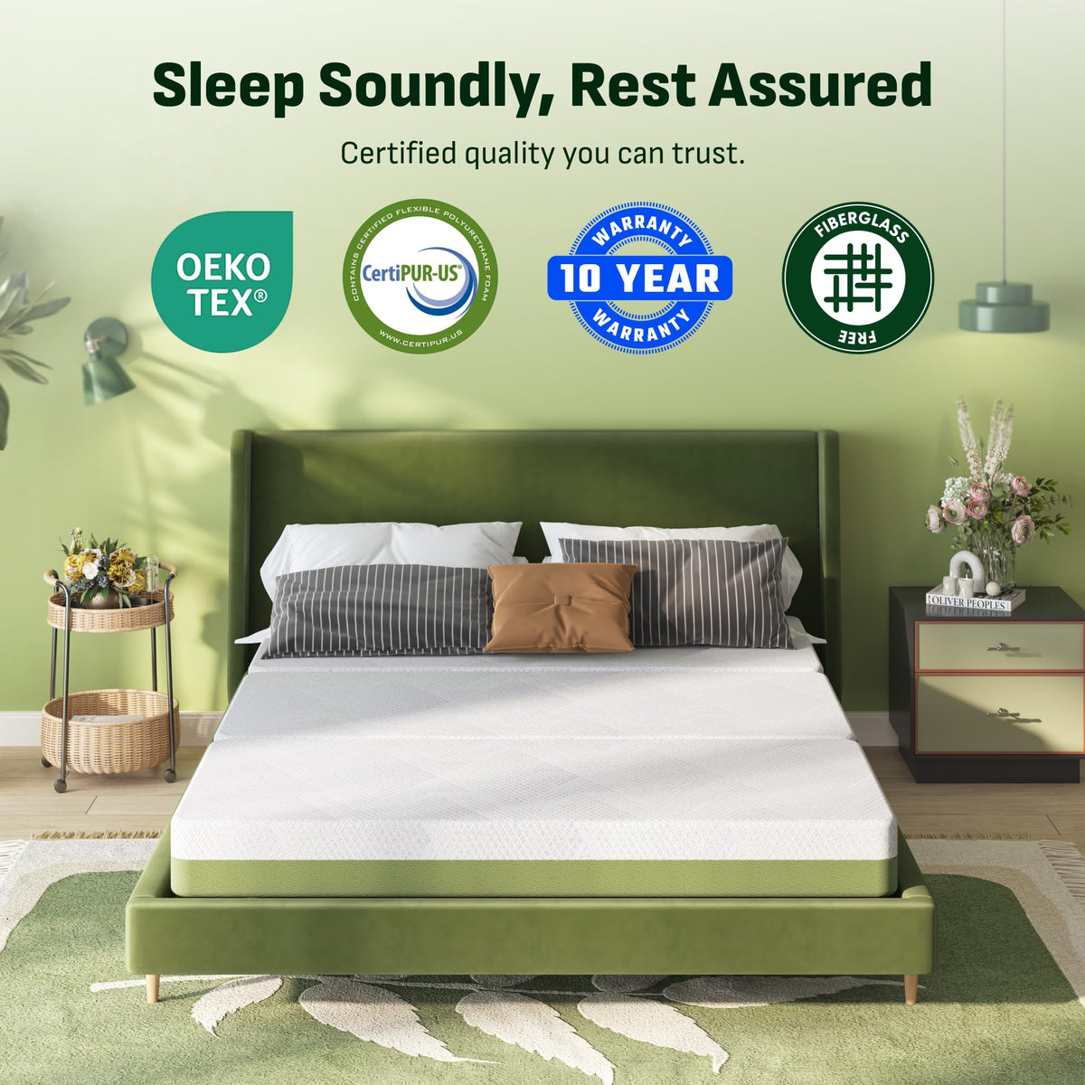 Tri-Fold Mattress Full 6 Inch Memory Foam X42036