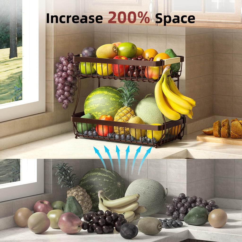 3-Tier Detachable Metal Fruit Basket D540