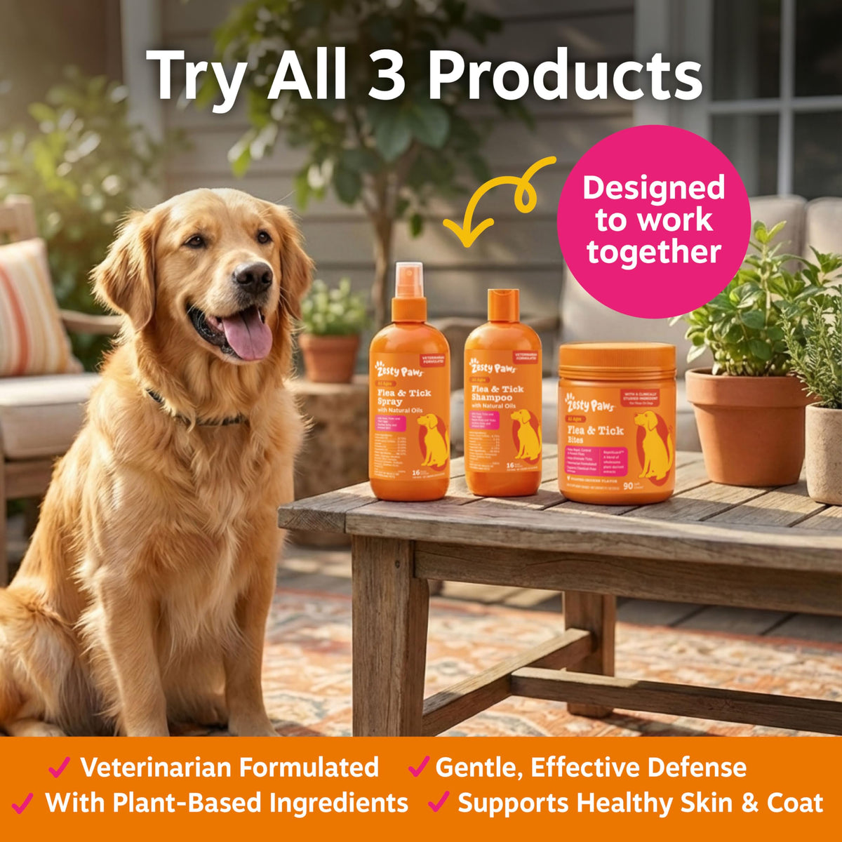 Flea and Tick Shampoo for Dogs 16oz Y35146