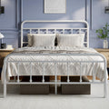White Metal Full Size Bed Frame with Headboard and Footboard N432679
