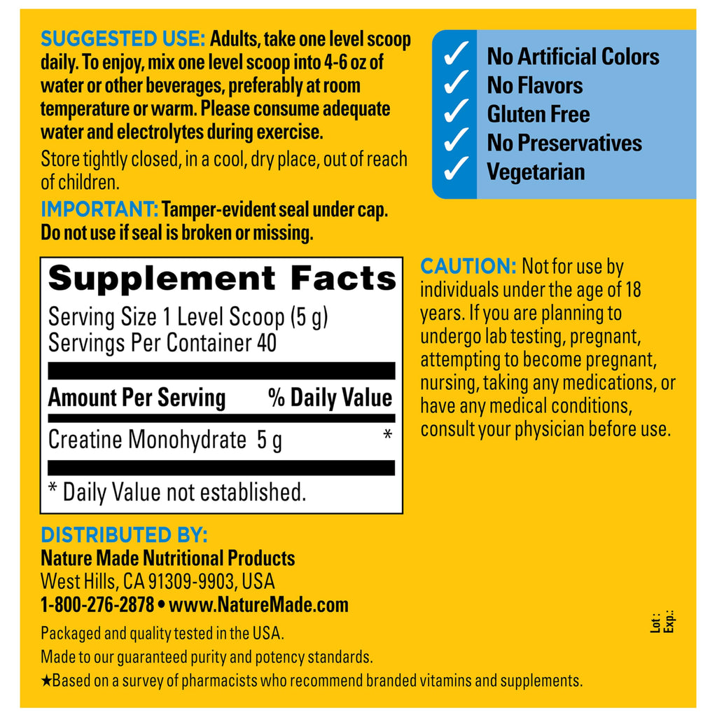 Micronized Creatine Monohydrate Powder 5g per Serving L541305