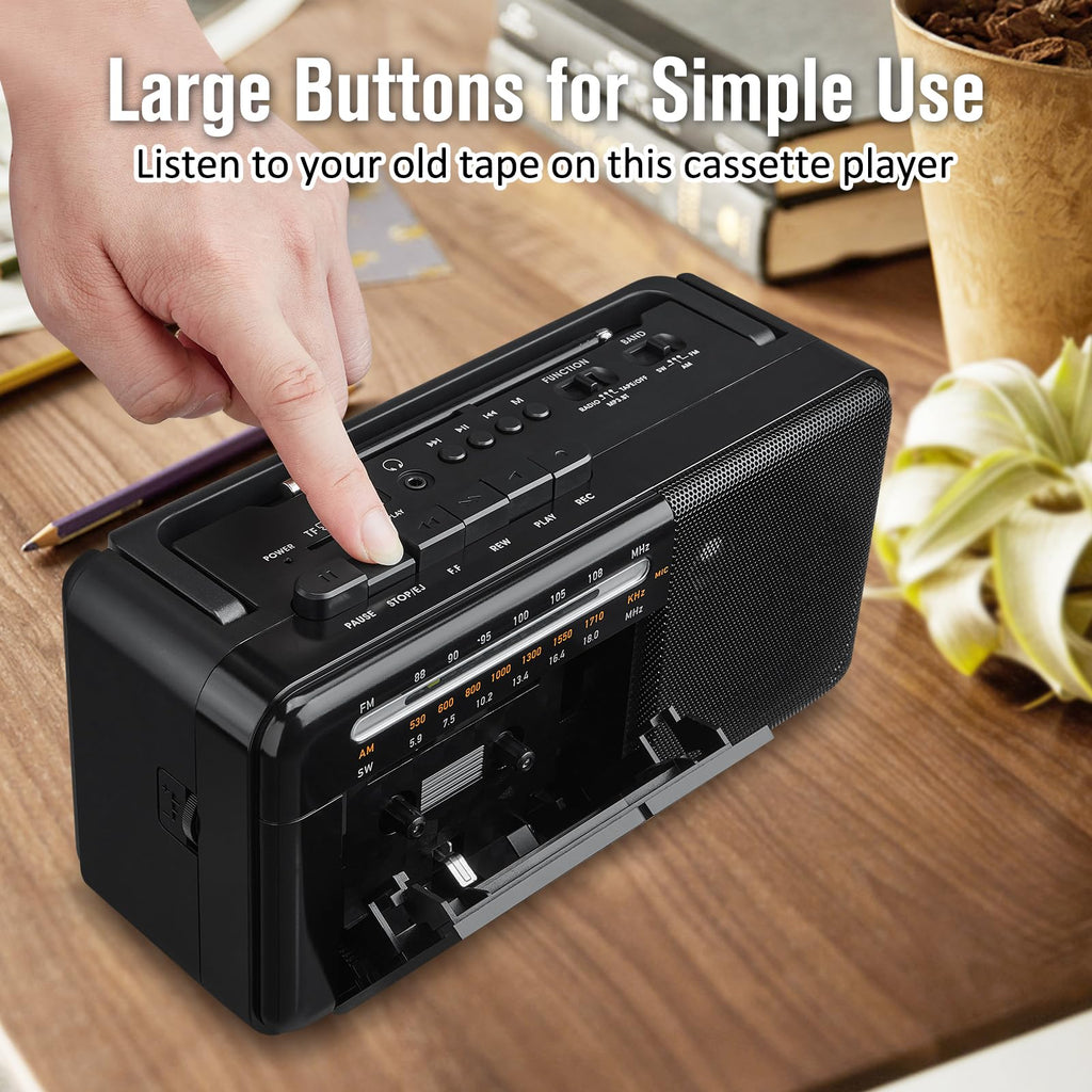 Cassette Tape Player Bluetooth Boombox AM/FM/SW Radio Stereo D2418