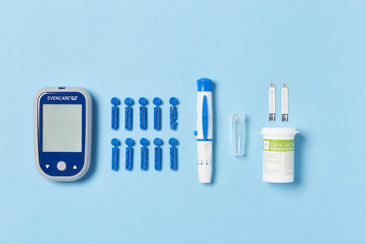Blood Glucose Monitor Starter Kit with Lancing Device, Lancets, Test Strips, Carrying Case B8597