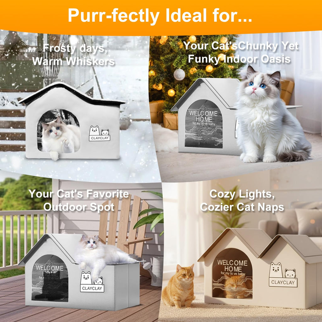 Heated Waterproof Insulated Outdoor Cat House D927794