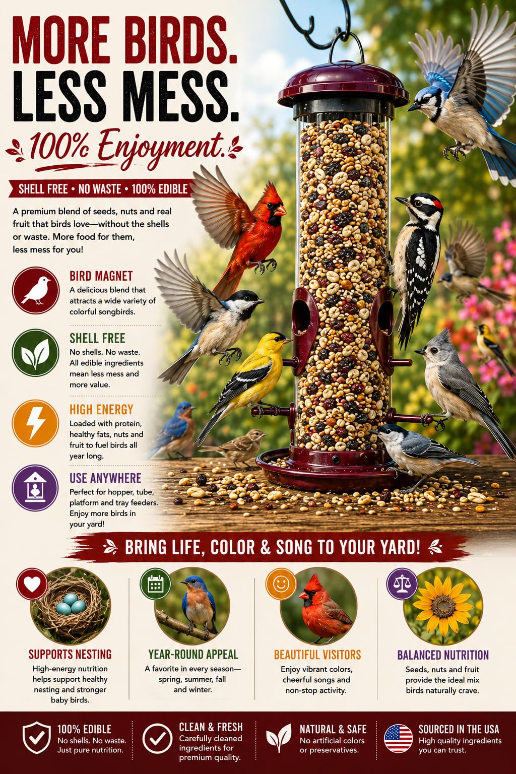Fruit & Nut Bird Seed 20 lb E996171