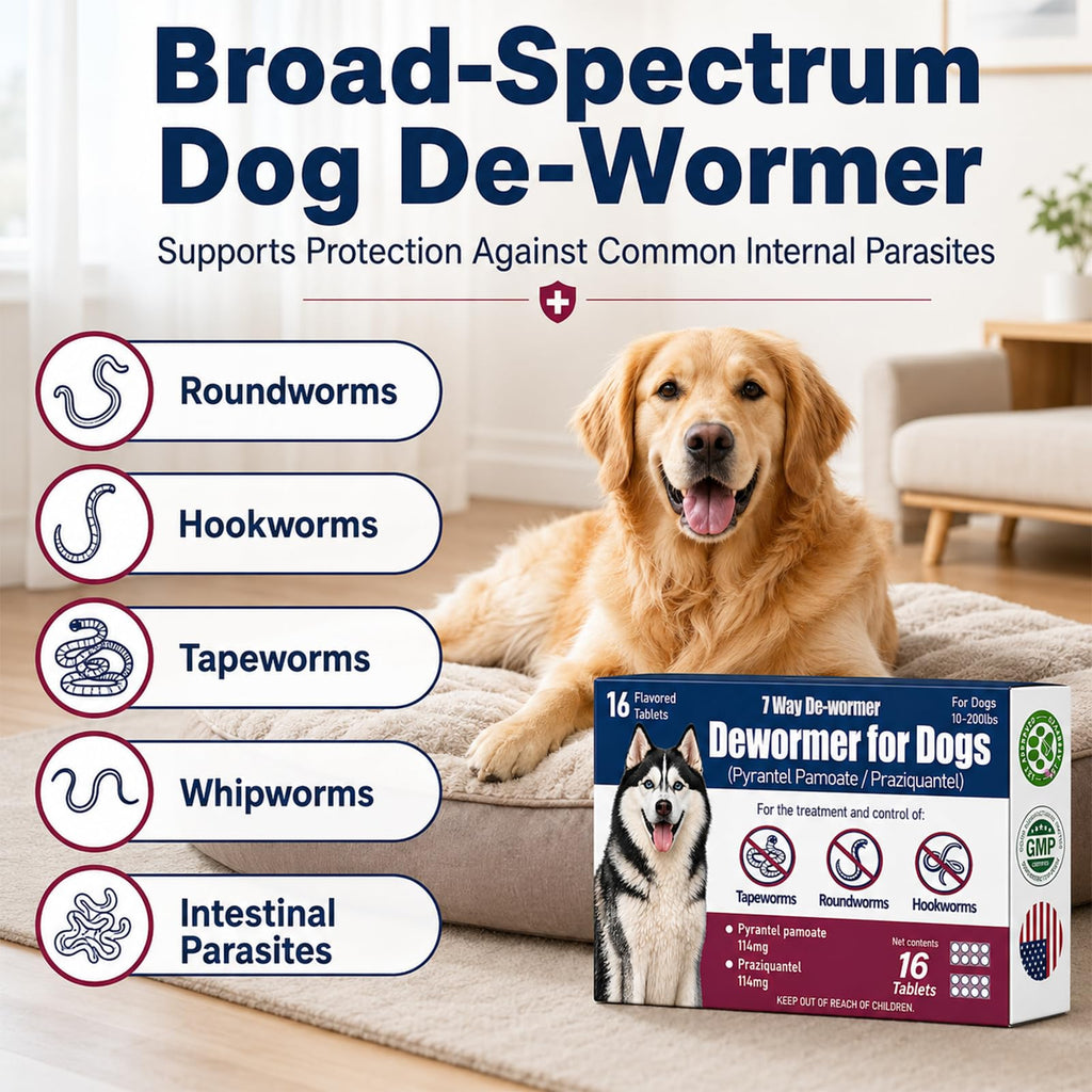 Dewormer for Dogs with Praziquantel & Pyrantel Pamoate, 16 Tablets V65701