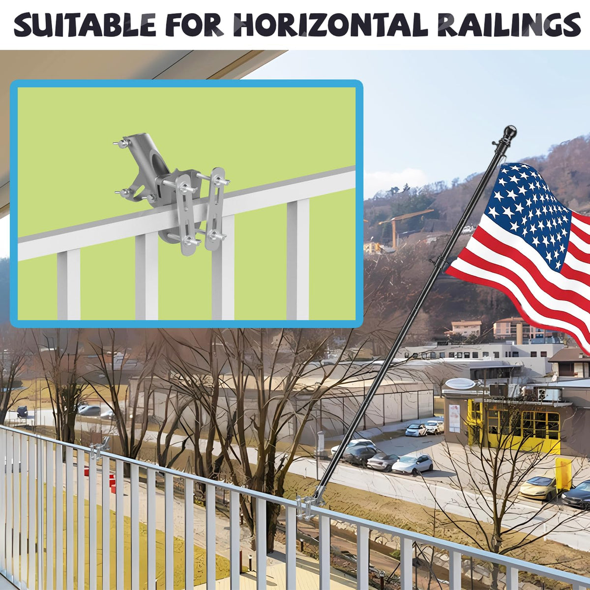 Aluminum Flag Pole Bracket for 1" Diameter Flagpole M996135