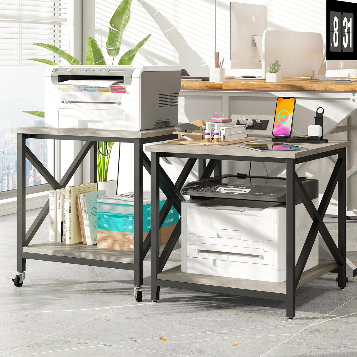 24"x23.6" Printer Stand with Power Outlet Z52020