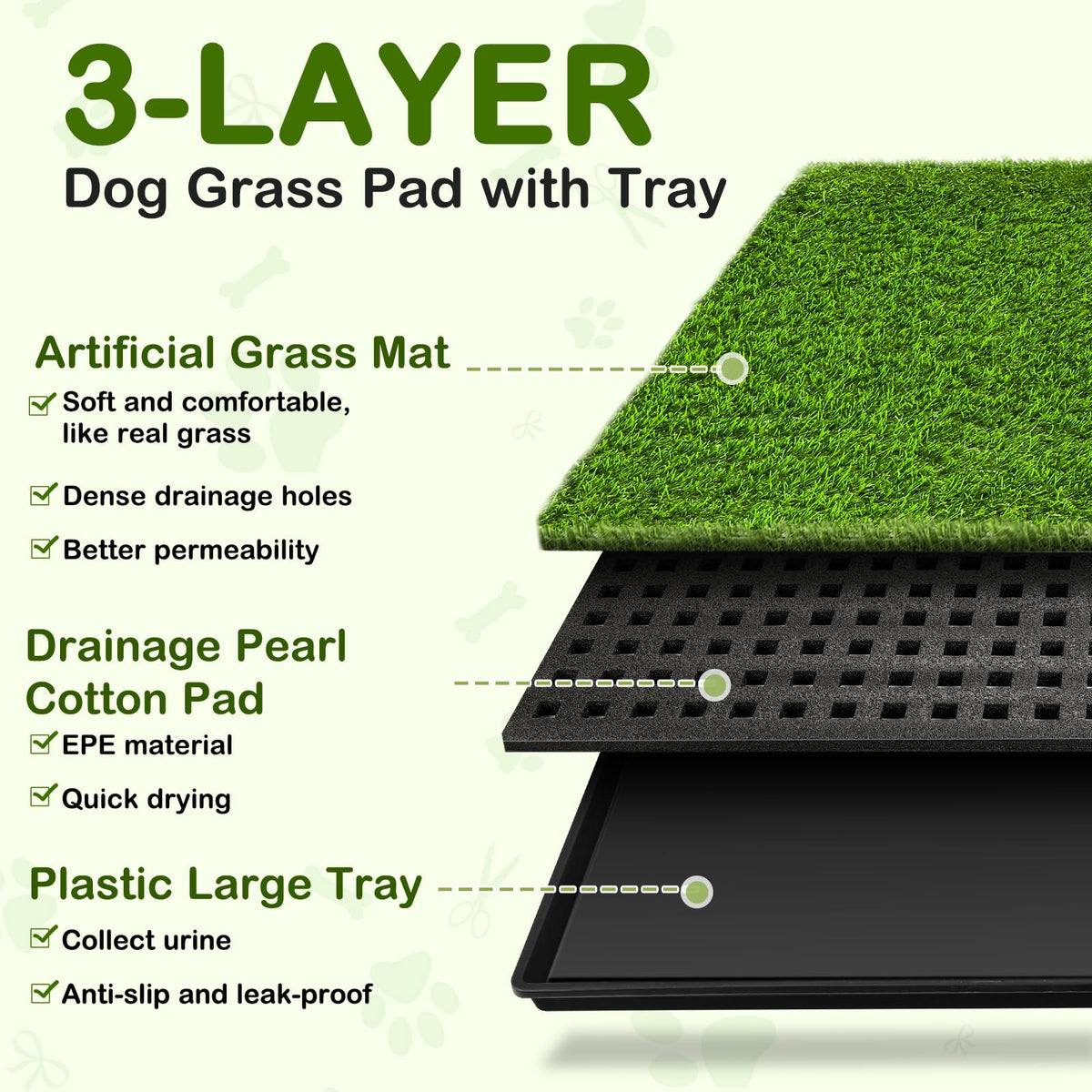 34''X23'' Artificial Turf Dog Grass Pad with Tray R379340