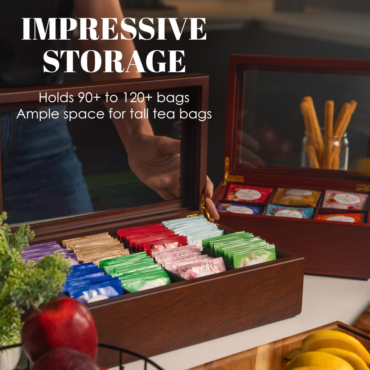 Wooden Tea Bag Organizer I7120