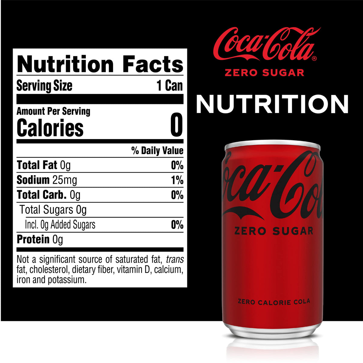 Coke Zero Sugar Mini-Can 7.5 fl oz 12 Pack Y890
