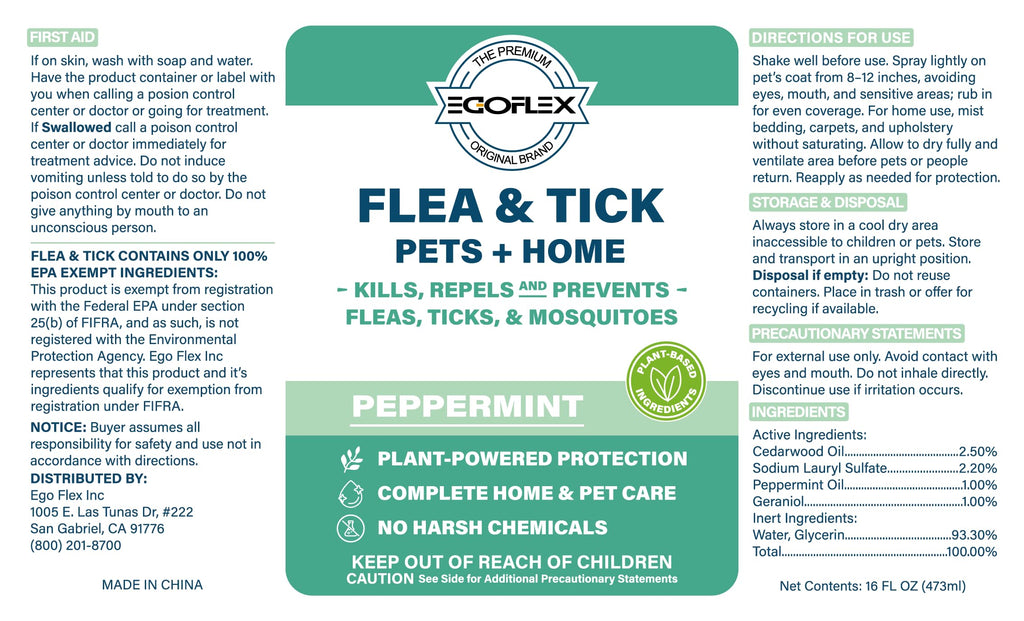 Plant-Based Flea Spray with Peppermint Scent 16oz T61244