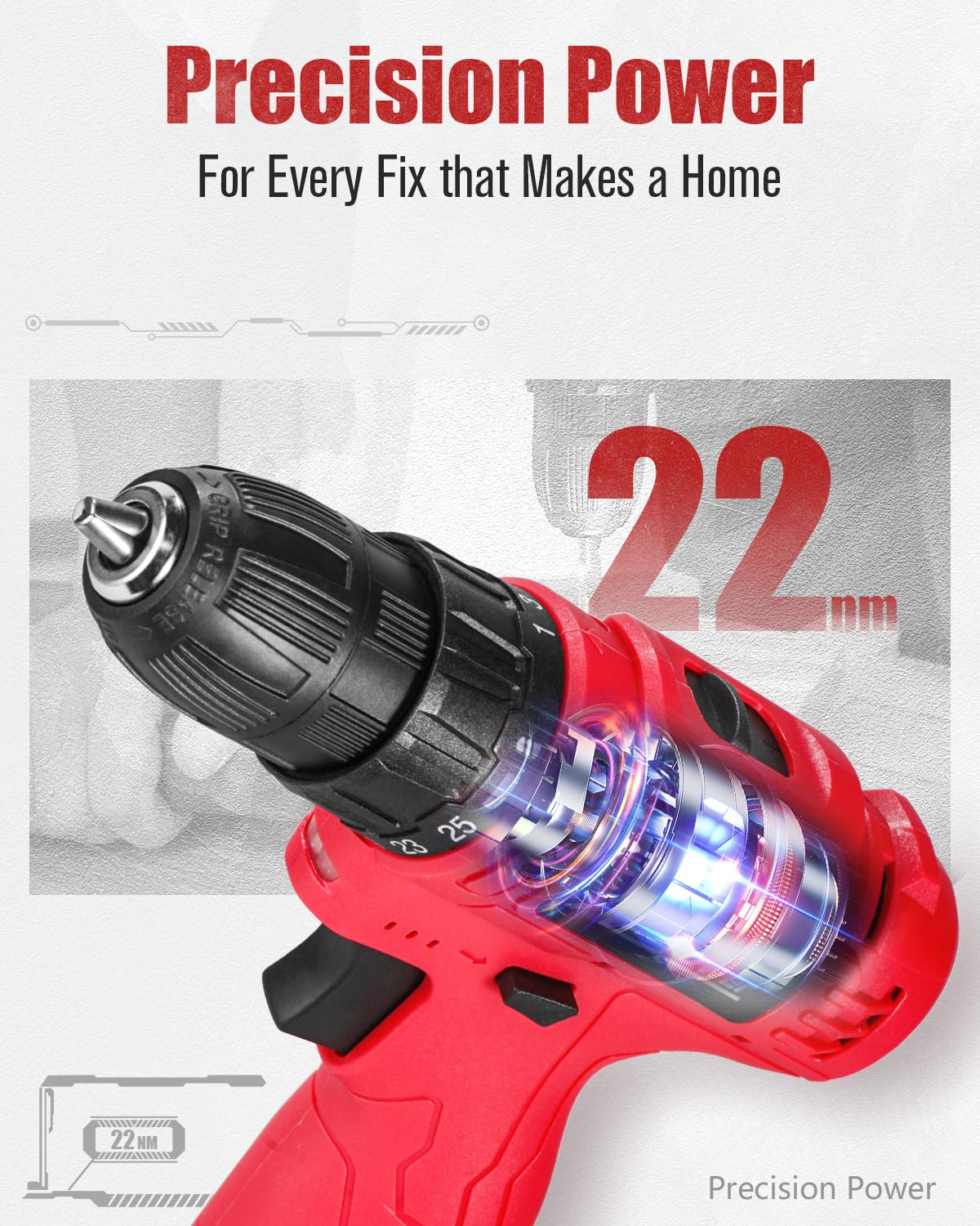 12V Cordless Drill Set 3/8" Power Driver V377