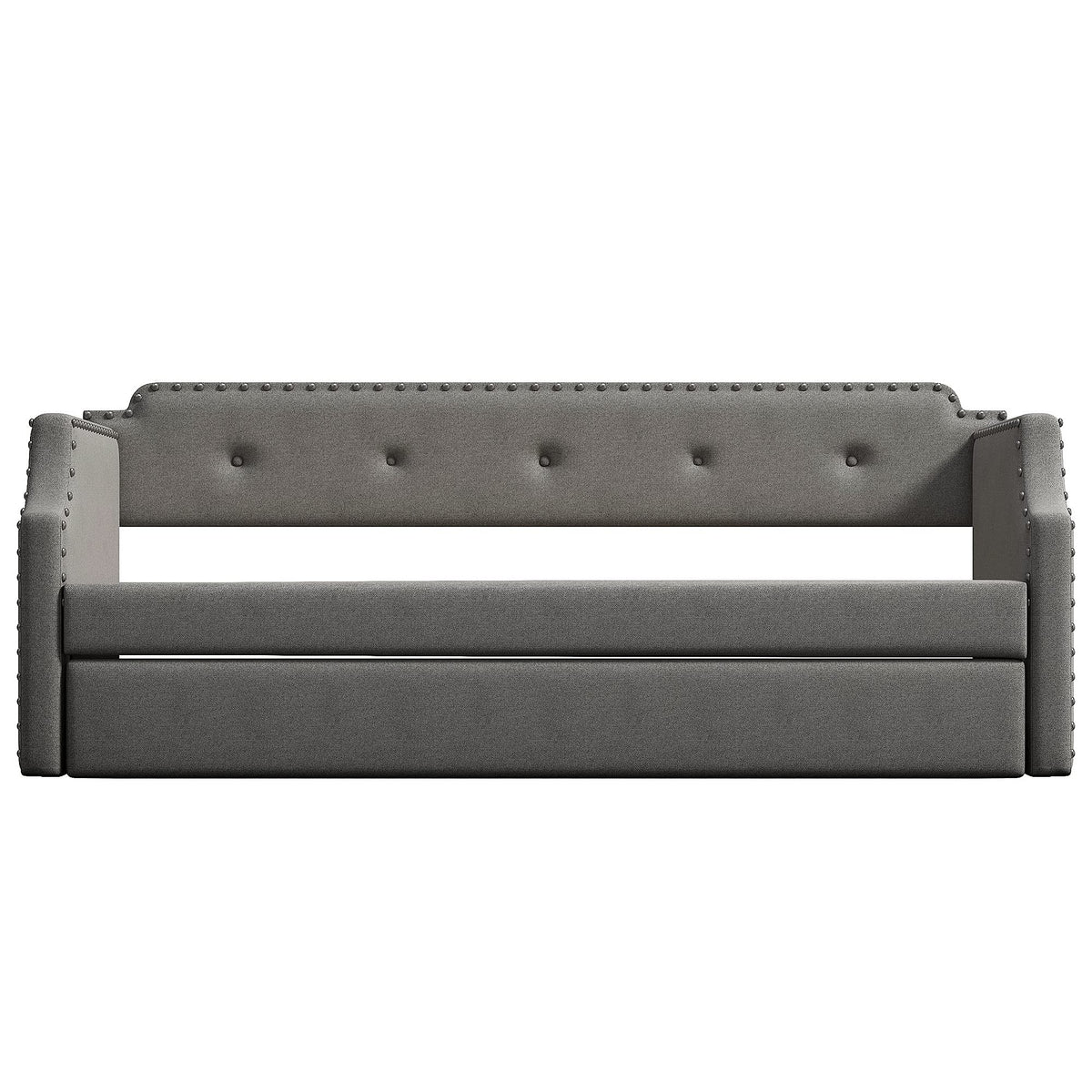 Twin Tufted Upholstered Daybed with Trundle Q539