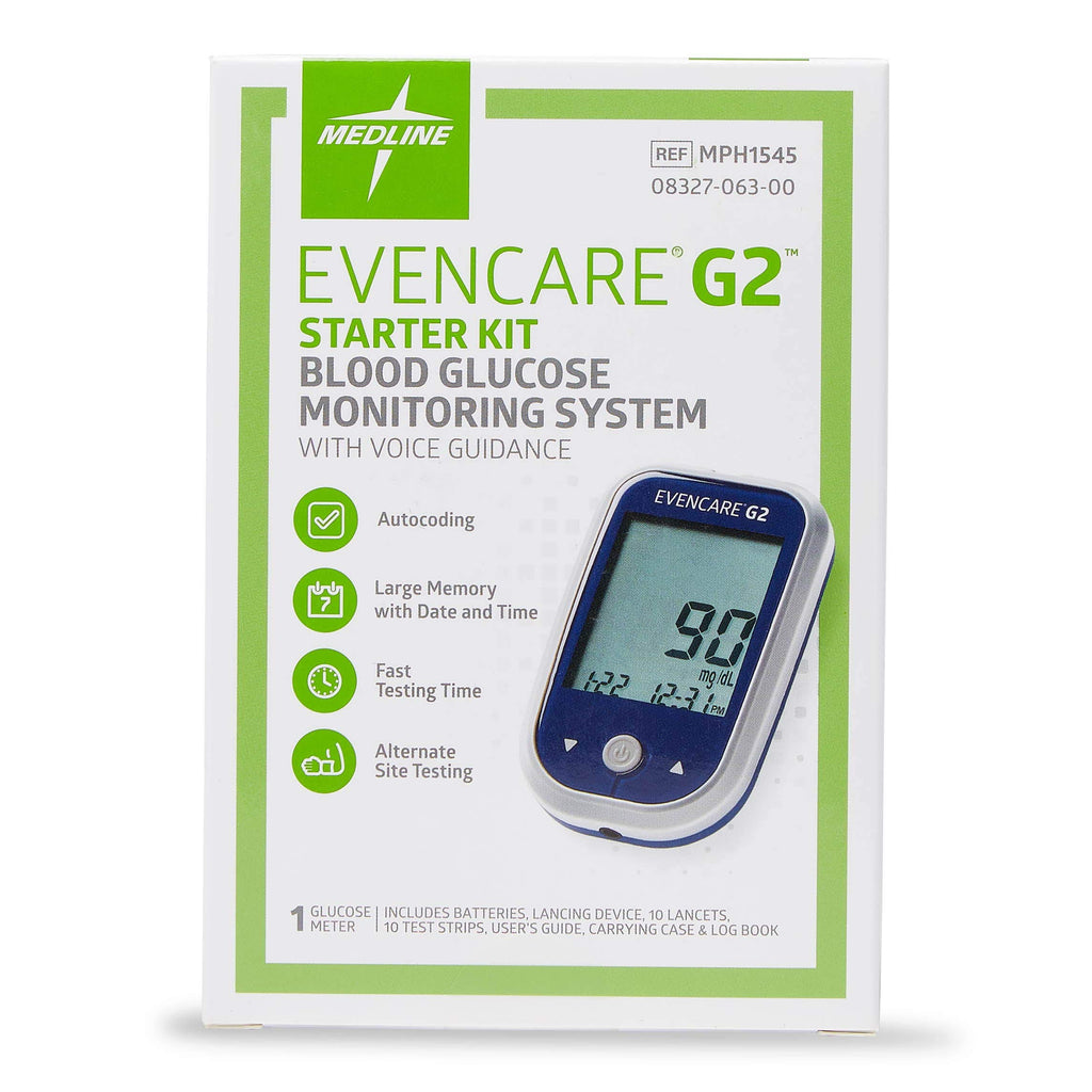 Blood Glucose Monitor Starter Kit with Lancing Device, Lancets, Test Strips, Carrying Case B8597