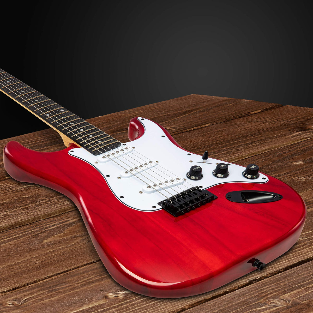 39” Electric Guitar Kit with Amp Cable, 6 Picks, Solid Wood Body, Red Z446