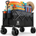 Collapsible Folding Wagon Cart with Big Wheels, Black R3113