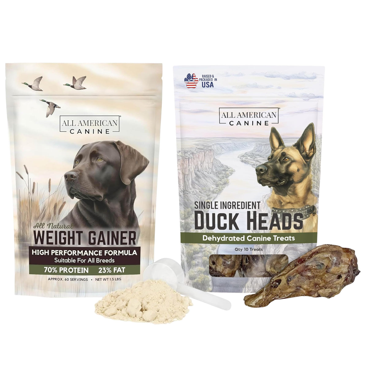 Dog Weight Gainer Powder & Duck Heads Bundle X760